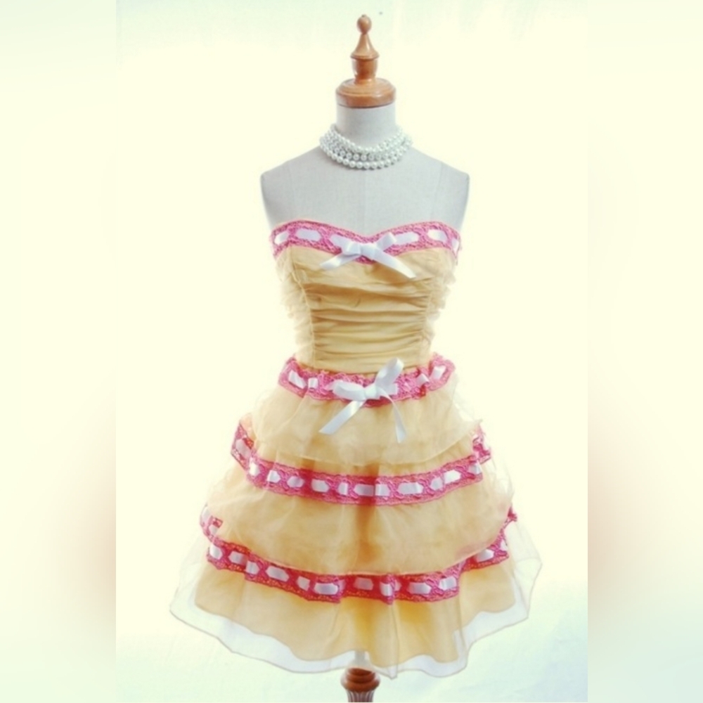 Vintage Betsey Johnson Cupcake Tea Party Formal Dress Size 2 New With Tags